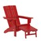 Flash Furniture Red Adirondack Chair with Ottoman and Cupholder LE-HMP-1045-110-RD-GG - alternate 3